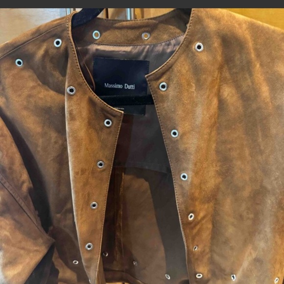Massimo Dutti Brown Suede Leather Jacket - Picture 2 of 7